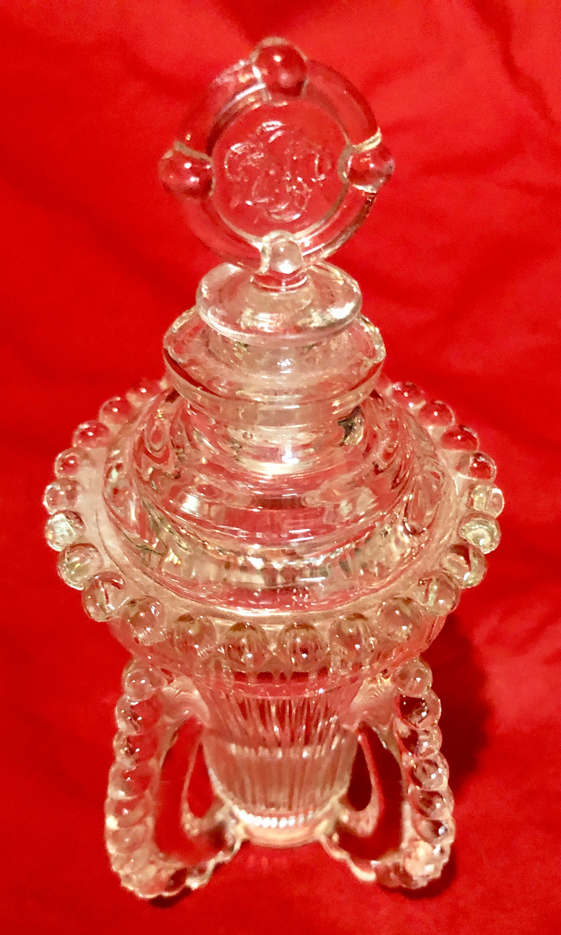 Download Vintage Hobnail Clear Glass Perfume Bottle/Scent Bottle