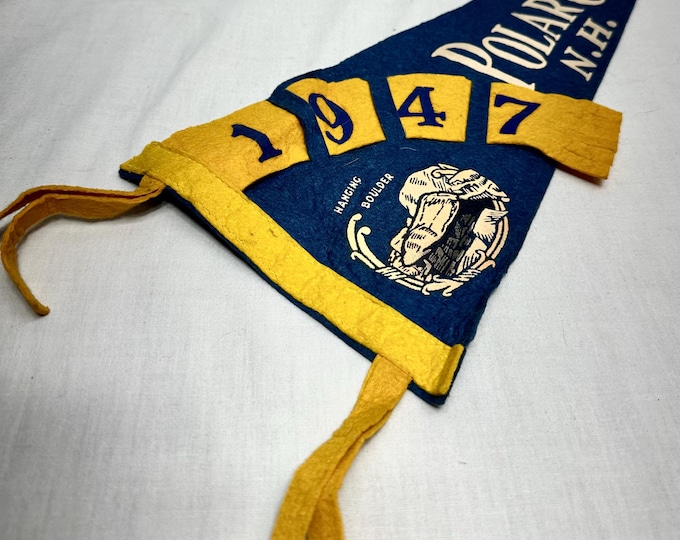 Vintage Polar Caves New Hampshire,Felt Banner 1947