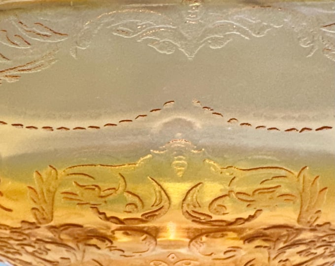 Antique Marigold Carnival Glass Serving Bowl/Centerpiece Madrid Pattern , Federal Glass Co 1932-1938
