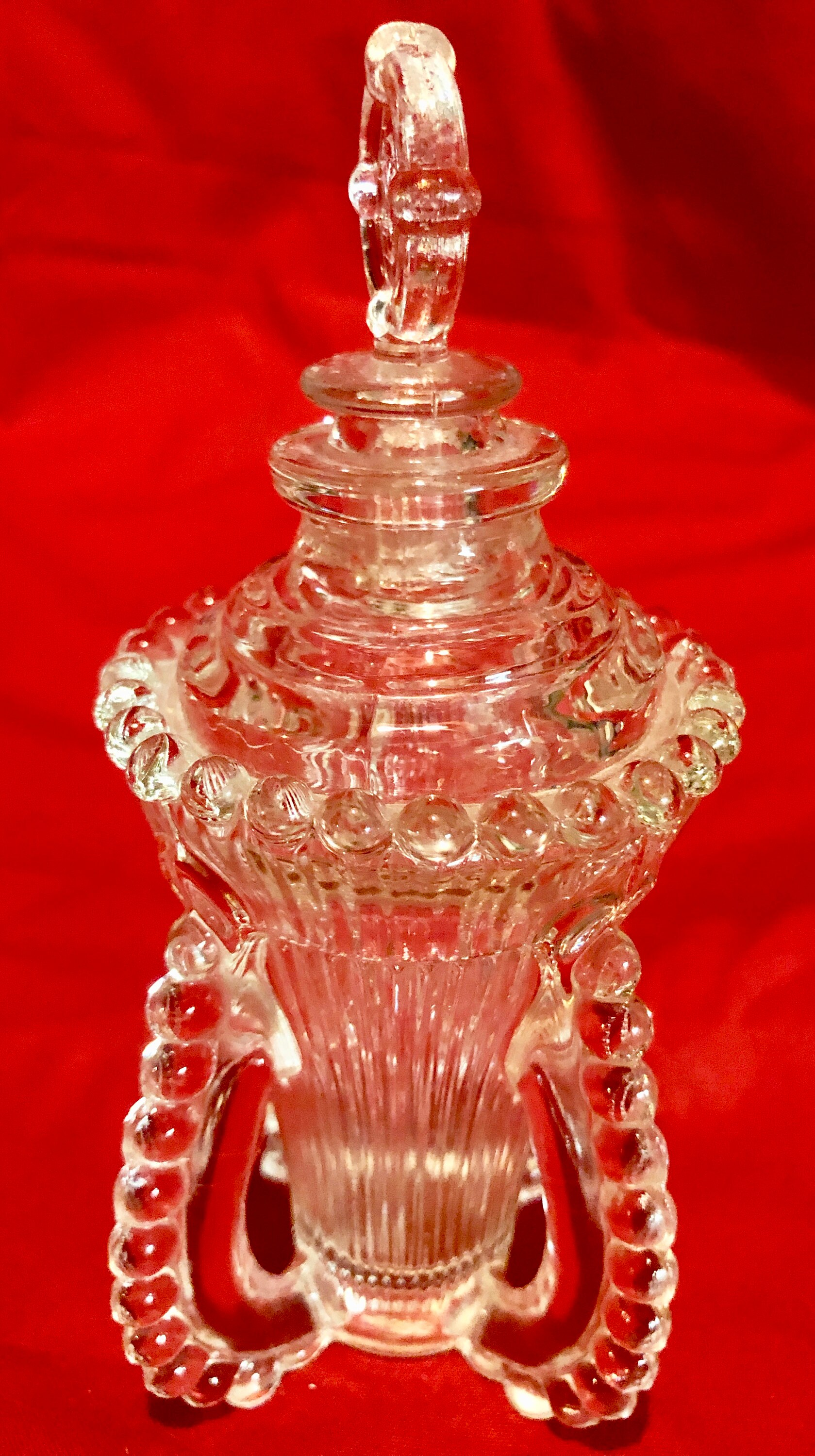 Download Vintage Hobnail Clear Glass Perfume Bottle/Scent Bottle