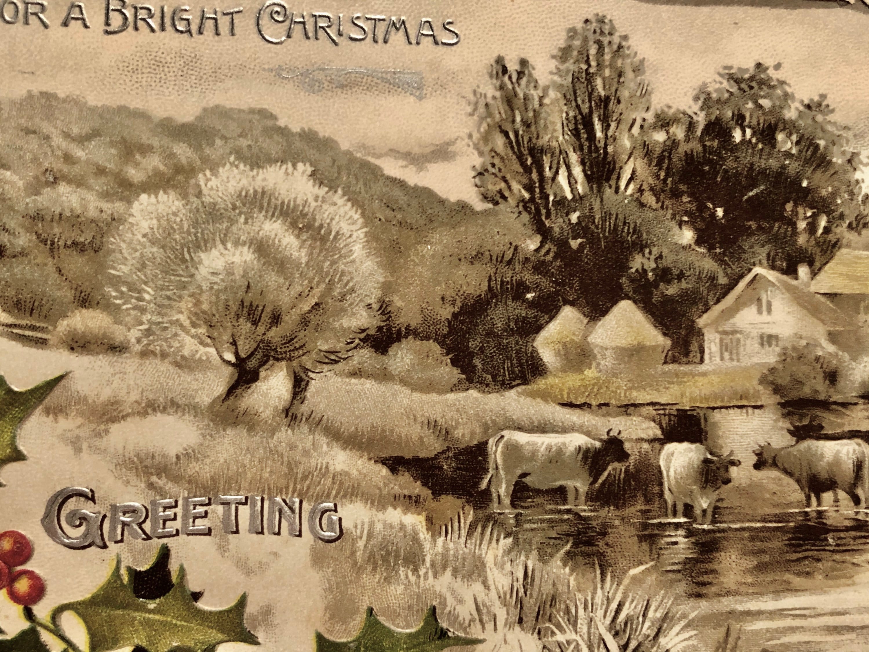 Vintage Victorian Christmas Postcard, Davidson Bros, London/New York