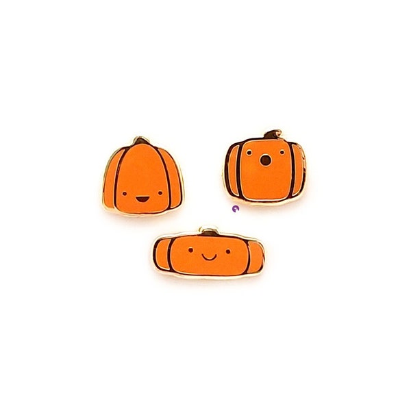 Lot d'épingles en émail avec patch citrouille - 3 pièces | Halloween | Automne