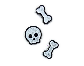 Sugar Skull and Bones Pin Set - 3 piece | Lapel Pin