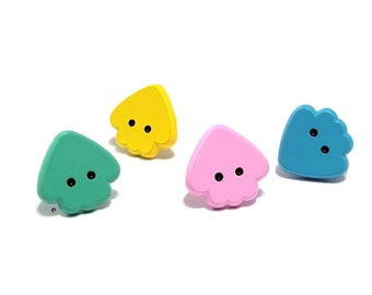 Dyed Mini Squid Pin Set - Pastel - 4 piece | Lapel Pin | Game Inspired
