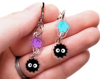 Medium Soot Dangle Acrylic Earrings | Stainless Steel Hypoallergenic