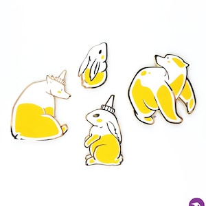 Hello Honey Enamel Pin Set | Lapel Pin | Honey Bun | Honey Bear