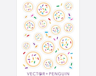 Sugar Cookies - White Journal Sticker Sheet | Sweet Stickers | Baking