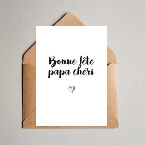 Carte postale - Bonne fête papa chéri - Formats A6, envoyer lettres et courriers - Fête des pères