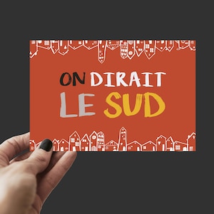 Carte postale - On dirait le Sud - Formats A6, pour envoyer lettres et courriers, citation chanson Léo Ferré