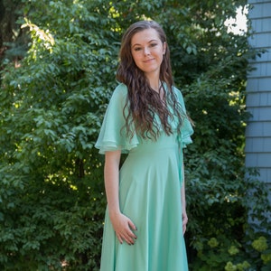 Vintage Green Prom Dress, Bridesmaid Dress, Wedding Guest Dress