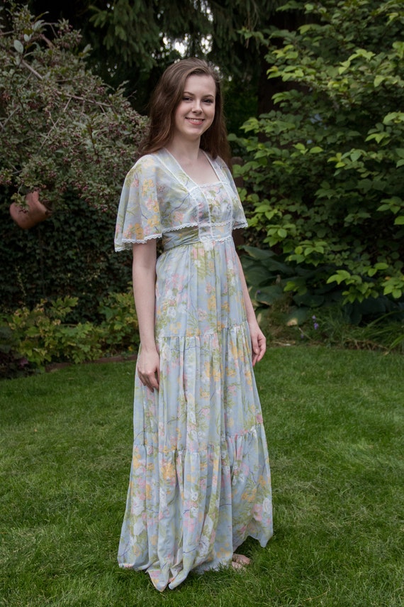 Vintage Floral Maxi Dress, Bridesmaid Dress, Prom… - image 3