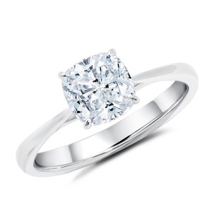 2 Ct Diamond Solitaire Ring, Engagement Ring, Cushion Cut Solitaire Ring, Proposal Ring, Anniversary Ring, Gift for Her, Gift for Mom
