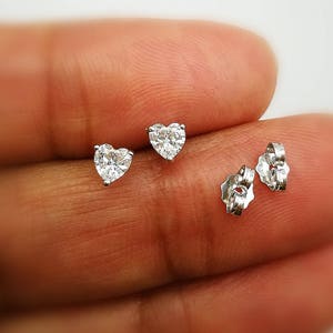 3/4 Ct Heart Shape Solitaire Diamond Stud Earrings 14K White Gold Over Classic Earrings Womens Stud Earrings