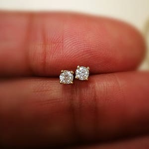 0.30 Ct Diamond Stud Earring Round Diamond Solitaire Earrings 14k Yellow Gold 14K White Gold 14K Rose gold image 1