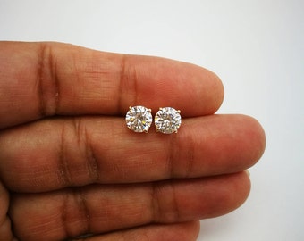 Puces d'oreilles diamant 1 ct Boucles d'oreilles solitaires en diamant pour femme en or blanc 14 carats, or jaune ou or rose sur boucles d'oreilles pour hommes Boucles d'oreilles classiques