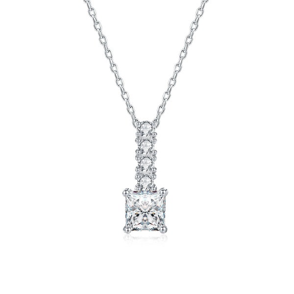 1 Ct Diamond Pendant Necklace, Womans Diamond Necklace, Princess Cut diamond Necklace, Gift for mom, Gift for her