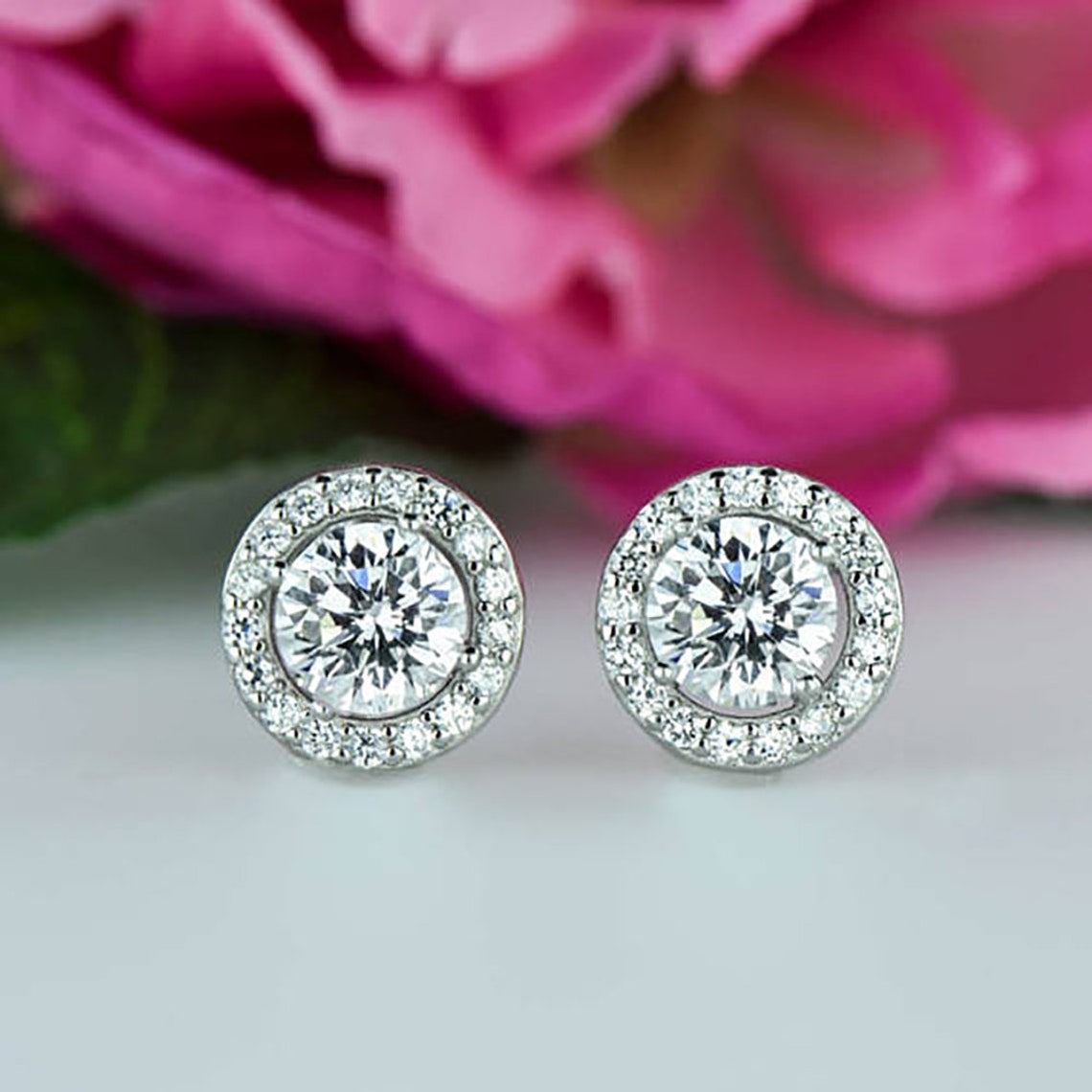 Grace Halo Diamond Earrings main image 1