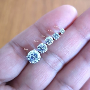 Diamond Stud Earrings, Woman Diamond Earring, Man Earring, 14K Yellow / White / Rose Gold Finish Diamond Earrings 0.30 to 4.00 Ct TW