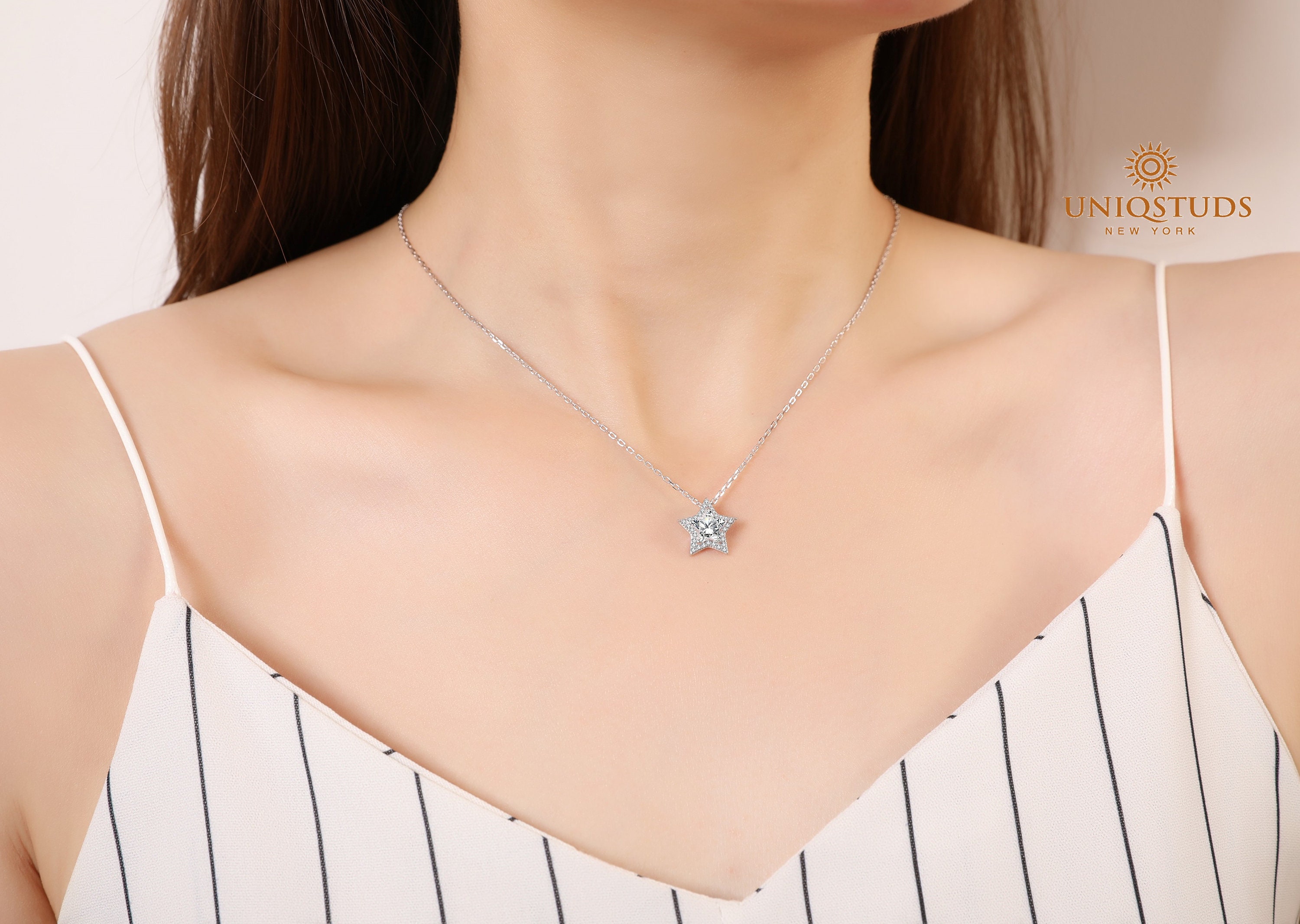 1 Ct Diamond Pendant Necklace in 14K White Gold Over With - Etsy 1 Ct Diamond Pendant Necklace in 14K White Gold Over With - Etsy