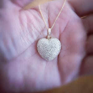 1,50 Ct Diamant Herz Anhänger Halskette, Damen Halskette in 14K Gold über Diamanten, Diamant Anhänger Halskette, Geschenk für sie, Geschenk für Mutter