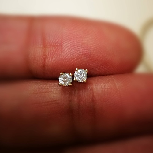 0.30 Ct Diamond Stud Earring Round Diamond Solitaire Earrings 14k Yellow Gold 14K White Gold 14K Rose gold