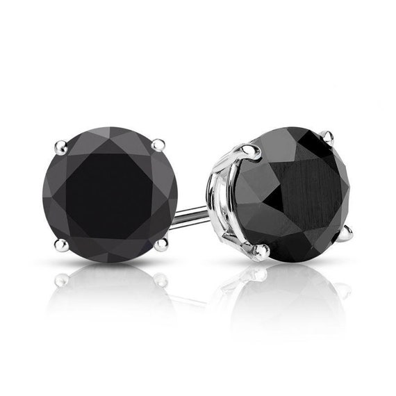 Certified Black Moissanite Stud Earrings-2.00CT Total – ICEGIANT