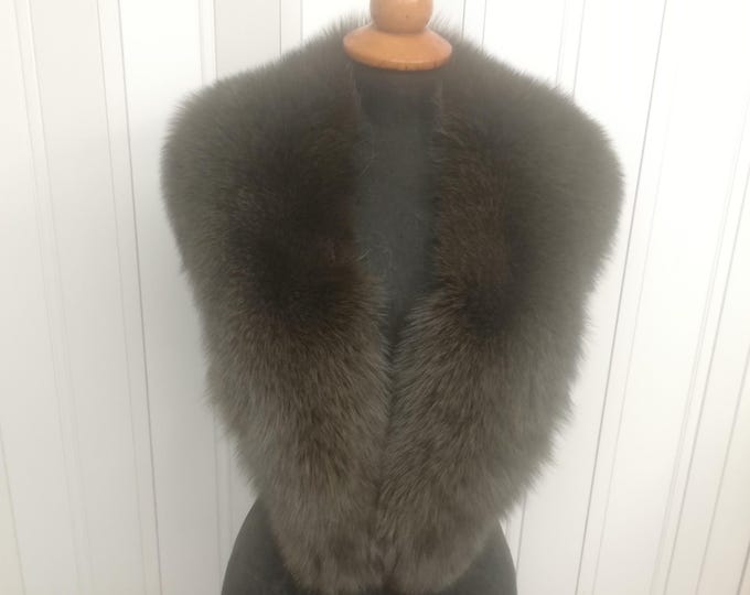 Handmade Khaki Green Fox Fur Collar - Winter Neck Warmer