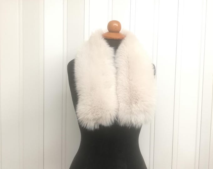 Handmade Shadow  Fox Fur Collar light rosa color, Elegant Winter Neck Warmer
