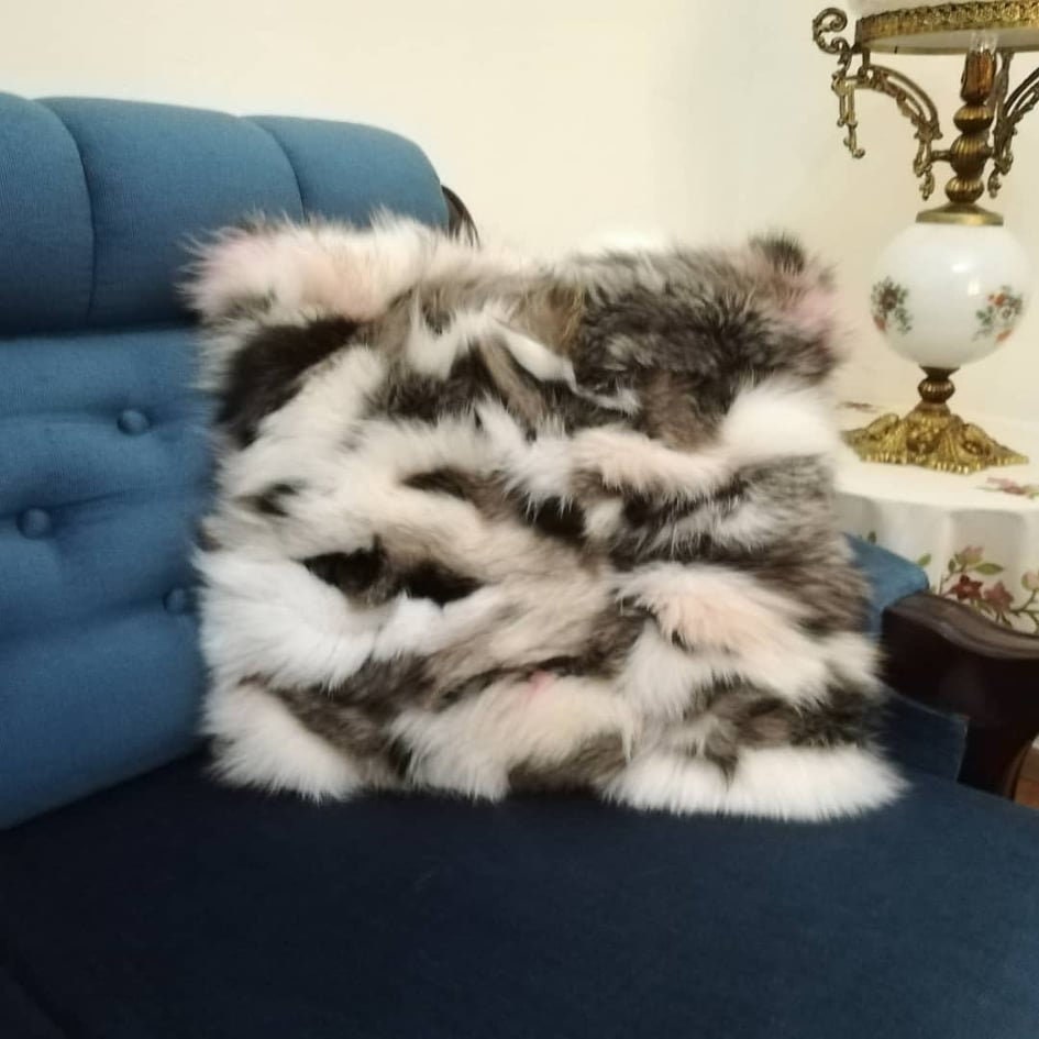 Real fox fur pillow multicolor fox fur cover pillow case fox cushion real fur bedding genuine fur home decoration interior fur design