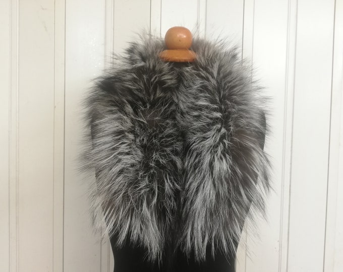 Real fox fur hood trim made of pieces, fur ruff ,Real fur collar trim beige  color, frost fur stripe ,coat trim, gift for women's and girls