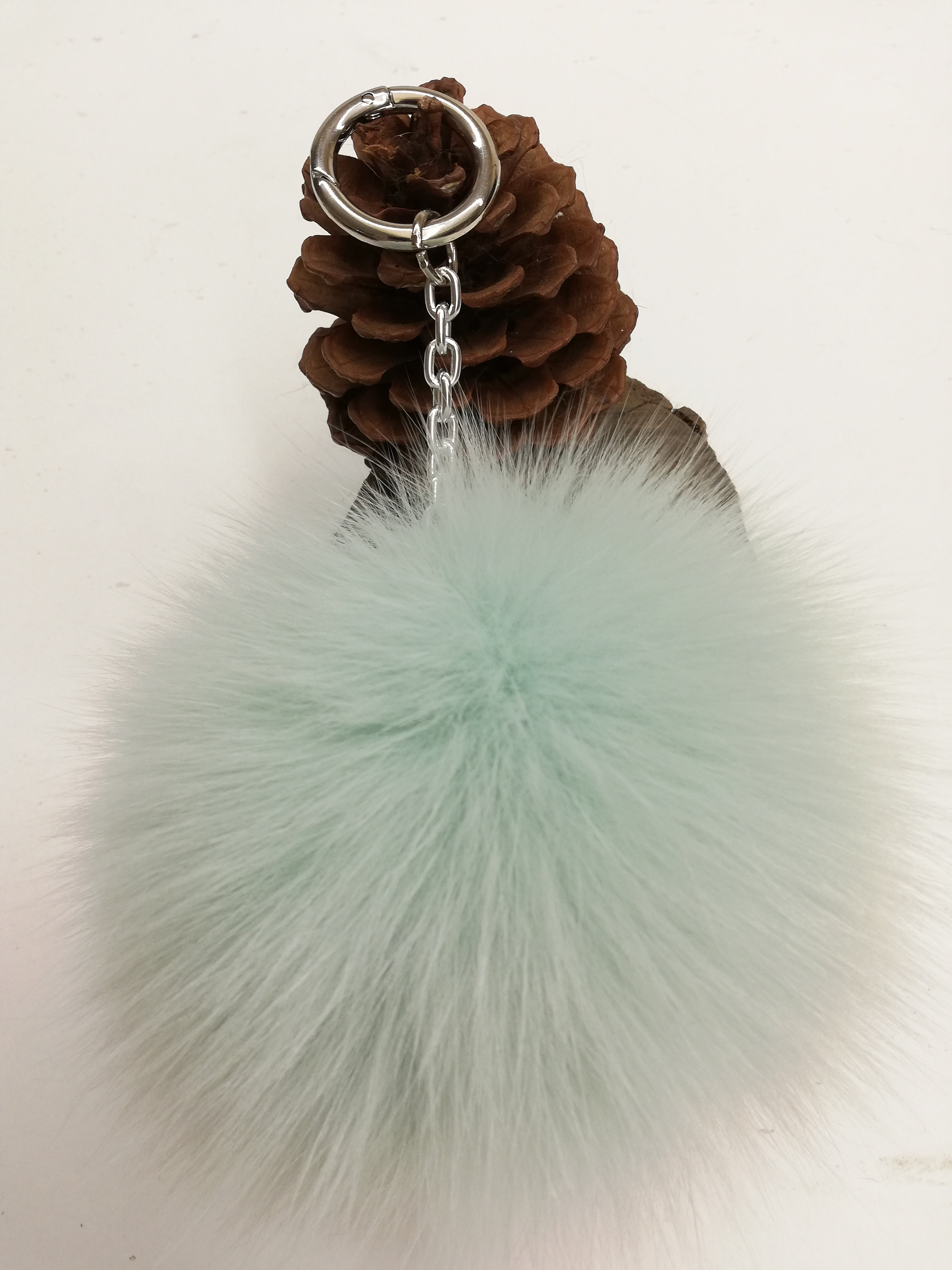 Fox Fur Bag Charm Green