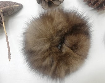 Real sable fur scrunchie brown color , fur accessories ,pony tail holder , real fur hair elastics , real fur hairband , Sable for wristband