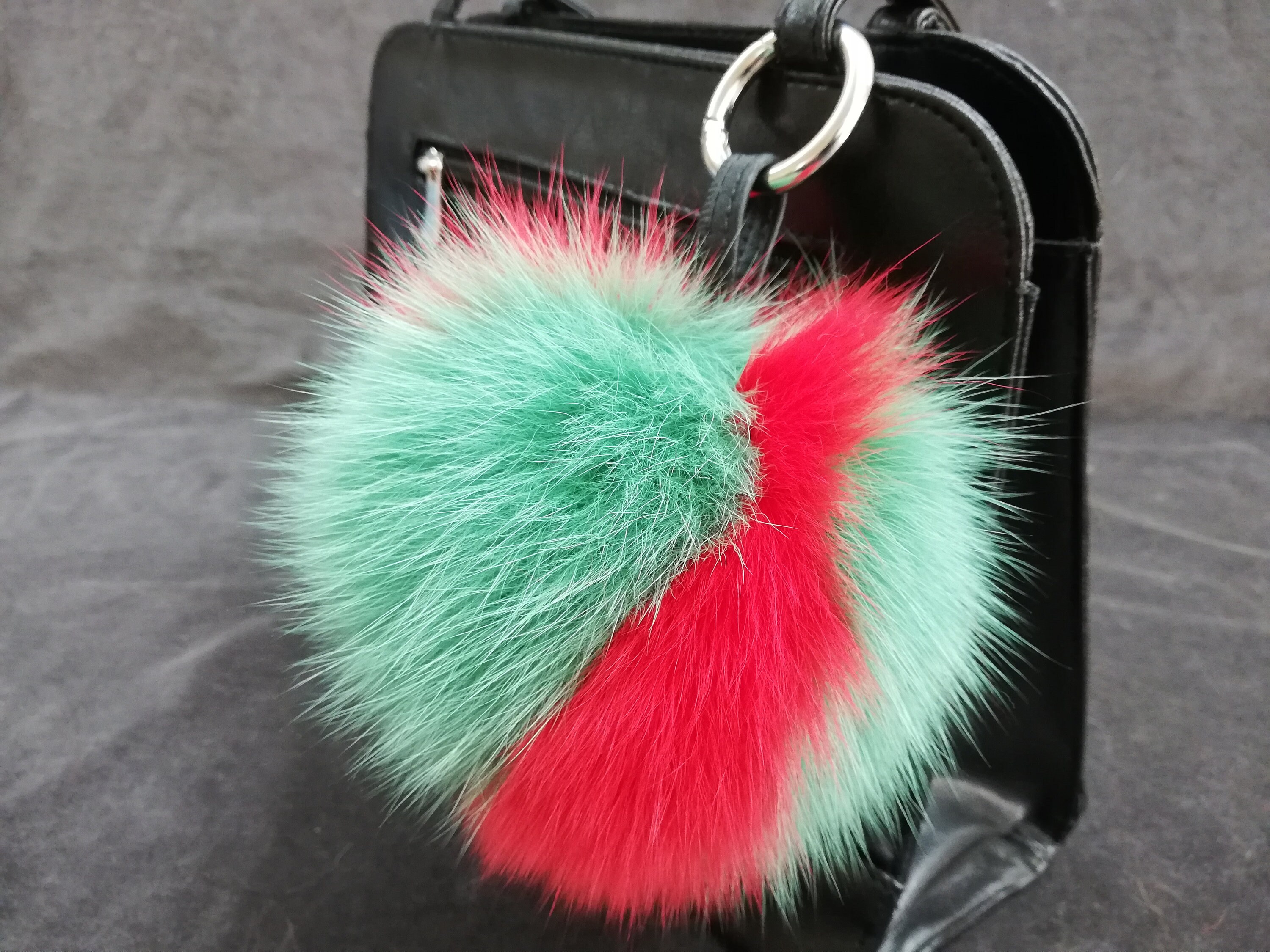 Fox Fur Bag Charm Green