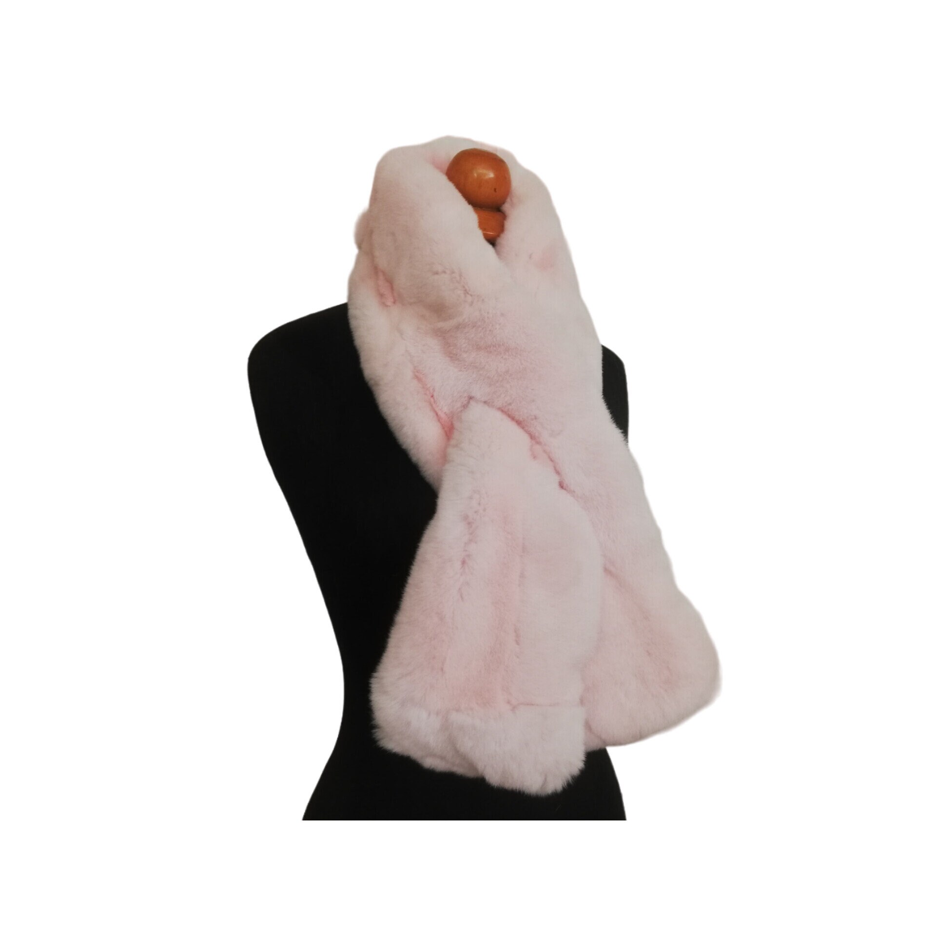 wholesale O56 Line Rabbit Fur Scarf P.Pink