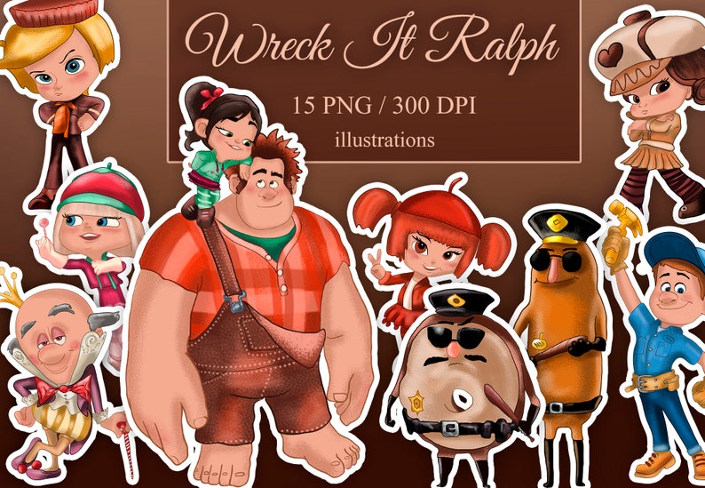 Wreck It Ralph Clip Art Disney Clip Art Cartoon Ralph | Etsy