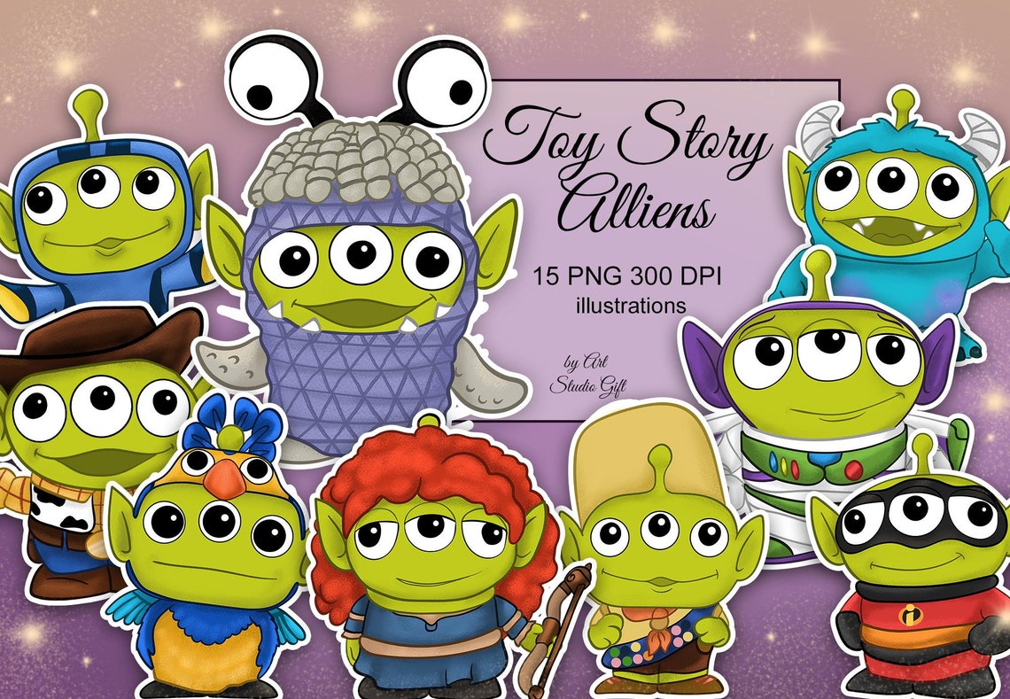 Toy Story Alien Toy Story Clip Art Alien Clip Art Aliens | Etsy