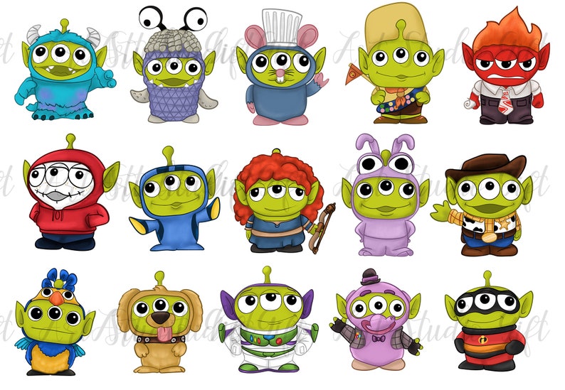 Clip Art Printable Art Aliens in Costumes Children Clip Art Toy Sto...