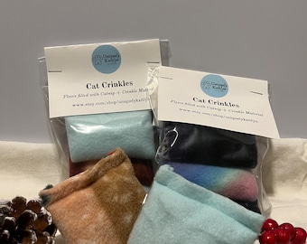 Cat Crinkles | Handmade Catnip + Crinkle Cat Toy | Fleece