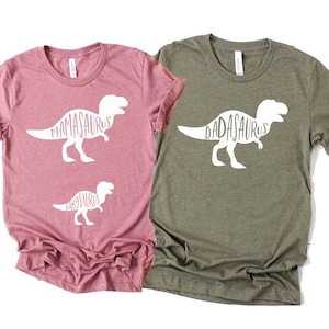 Dinosaur Pregnancy Reveal Shirts | Mamasaurus Dadasaurus Babysaurus Family Outfi