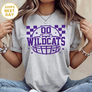 Wildcats Football Shirt | School Spirit Mascot Tee | Toddler, Youth & Adult Sizes
