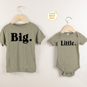 Big Middle Little Sibling Shirts – Family Pregnancy Announcement – Third Baby Reveal Idea