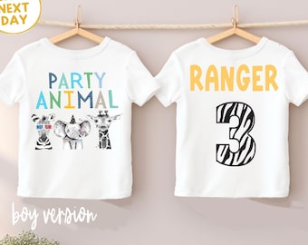 Party Animal Shirt - Birthday Shirt for Boys and Girls - Jungle Safari Theme - Wild Birthday Shirt - Toddler and Kids Sizes