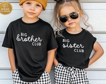 Camisetas a juego para hermanos / Conjunto de camisetas para el club de hermanos / Conjuntos coordinados para niños para fotos de anuncios familiares