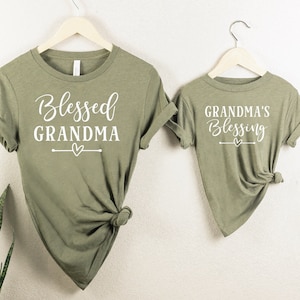 Matching Grandma and Grandchild Shirts Blessed Grandma Grandmas Blessing Set