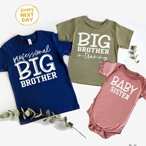 Big Brother Big Sister Baby Outfit | Matching Sibling Shirts, Pregnancy Announcement Family Set