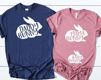 Easter Pregnancy Announcement Shirts - Mama Bunny Daddy Bunny Baby Bunny - Baby Reveal Ideas - Expecting Baby On The Way Announcement tshirt