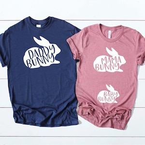 Easter Pregnancy Announcement Shirts - Mama Bunny Daddy Bunny Baby Bunny - Baby Reveal Ideas - Expecting Baby On The Way Announcement tshirt