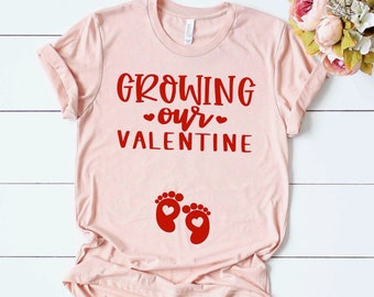 Valentines Day Pregnancy Announcement Shirt | Growing Our Valentines shirt | Cute Valentine Baby Reveal Expecting mom Pregnancy Reveal