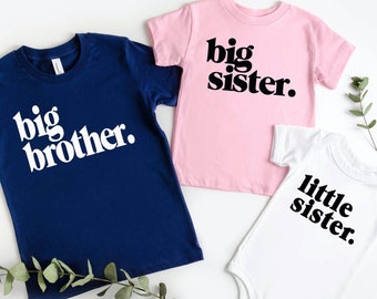 Siblings Shirt Set, Big Brother Big Sister Little Sister, Oldest Middle Youngest, Family Baby Announcement