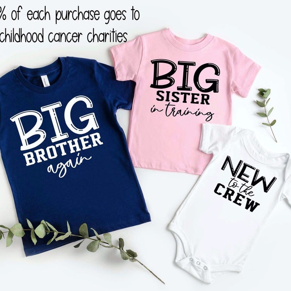 Big Brother Big Sister - Oldest Middle Youngest - Family Baby Announcement - Siblings Shirt Set - 3rd Baby Announcement - Pregnancy Reveal